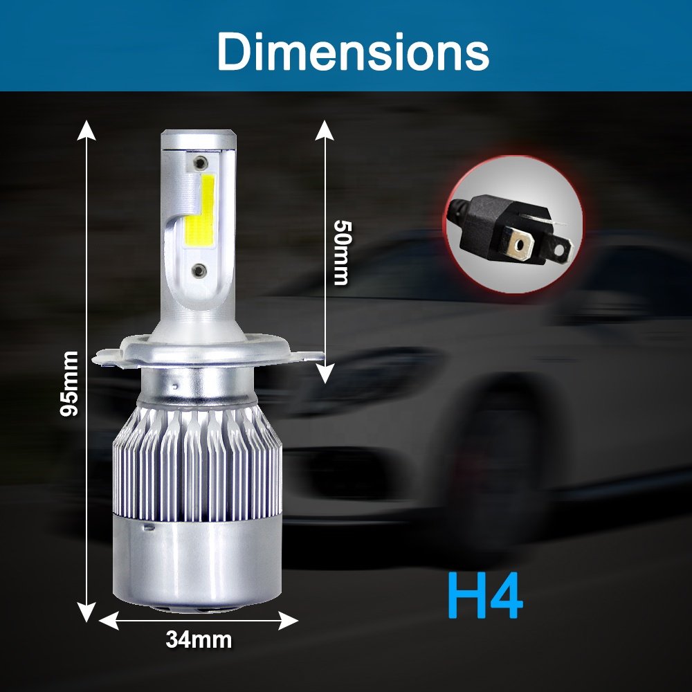 Waterproof Led Headlight Automotive Led Headlight C6 Model H4 H7 Others Car Light Accessories Head Lamp