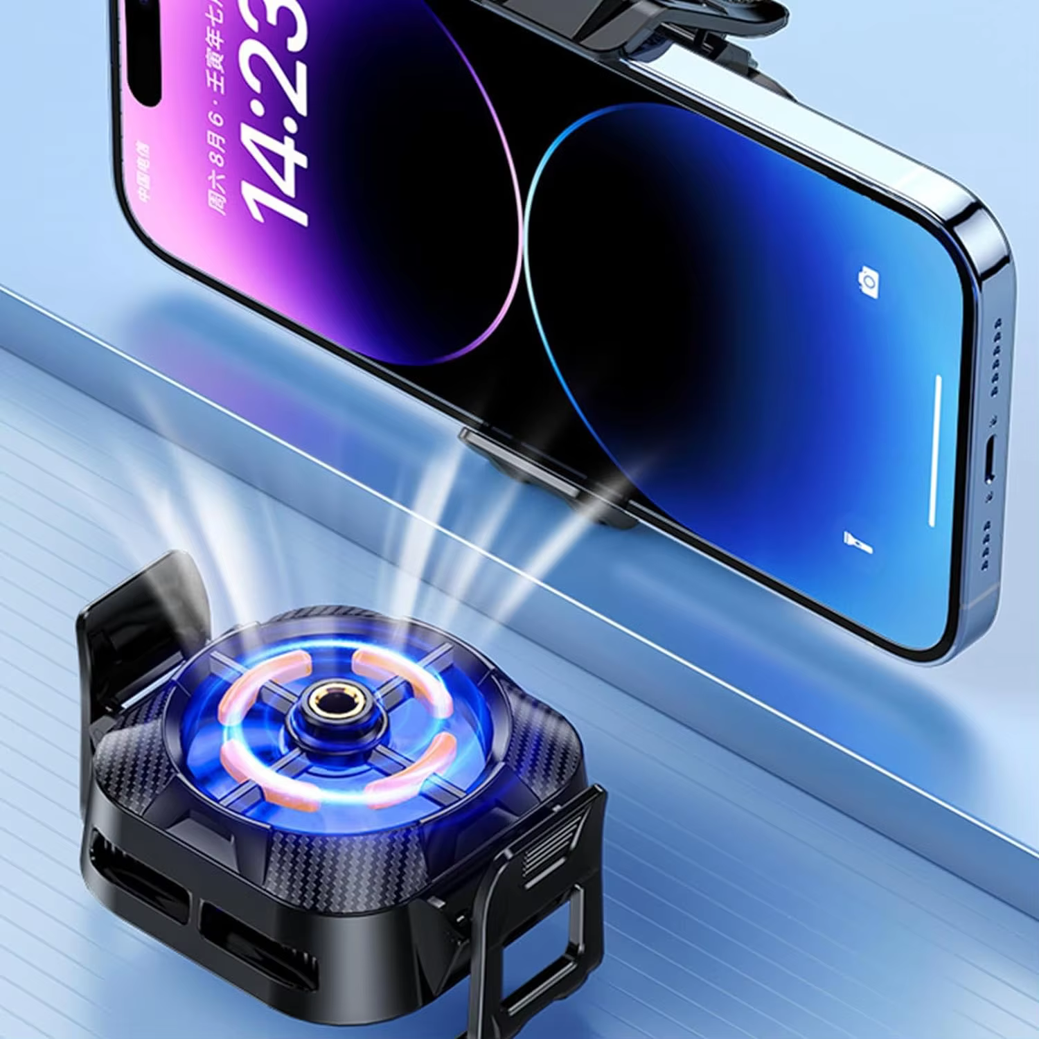 2024 The new best-selling easy to install mobile radiator Quiet wind speed regulation Game Radiator X94 back clip-on cooler