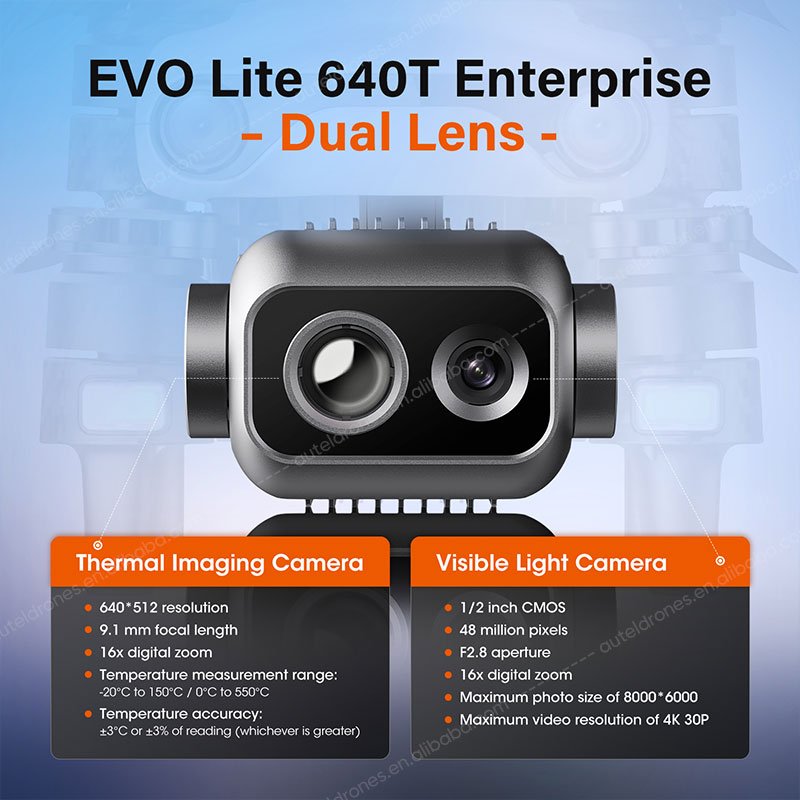 Autel Robotics EVO Lite 640T Enterprise Professional Dron Thermal Imaging Quadcopter UAV Long Range RC Commercial Camera Drone