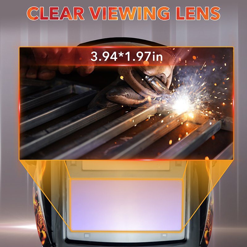 TRQ Solar + Replaceable Battery Welding Hood with 4 Arc Sensors Adjustable Shadow DIN5-9/9-13 Auto Darkening Welding Helmet