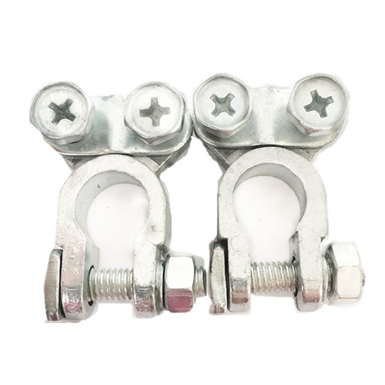 Ampper Brass Battery Terminal Connectors Top Post Battery Terminals Clamp Set for Marine Car Boat RV Vehicles