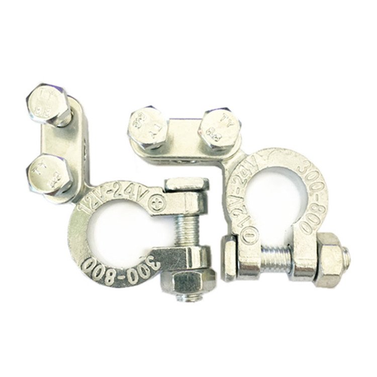 Ampper Brass Battery Terminal Connectors Top Post Battery Terminals Clamp Set for Marine Car Boat RV Vehicles