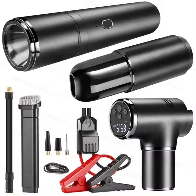 Emergency Jump Starter Car Engine Starter Portable Air Compressor Pump for Car Tires Accessories12V DC Auto Pump