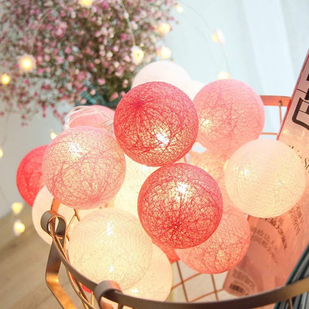 Christmas Tree 20 LED Light Party Colorful fairy Light Macaroon Battery Operated LED Cotton Ball Led String Light Party Deco