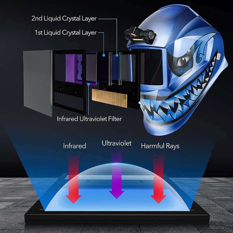 TRQ Cool Skull Custom Welder Face Shield Splash Proof Flame Retardant Auto Dimming Welding Helmets