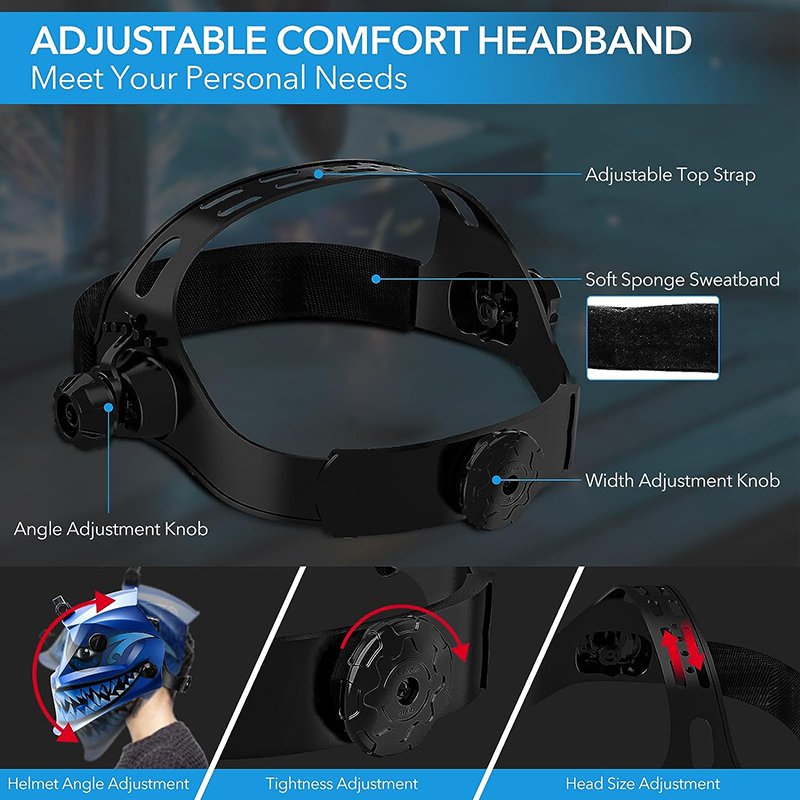 TRQ Cool Skull Custom Welder Face Shield Splash Proof Flame Retardant Auto Dimming Welding Helmets