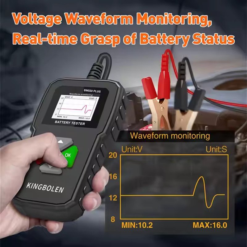 Kingbolen BM550 PLUS 6V 12V 24V Car Battery Tester 100-2000 CCA Car Voltage Tester 2Ah-220Ah Internal Resistance Tester