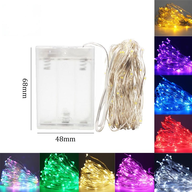 2M 5M 10M 100 LEDS Starry String Battery Lights Fairy Micro LED Transparent Copper Wire for Party Christmas Wedding 5 Colors