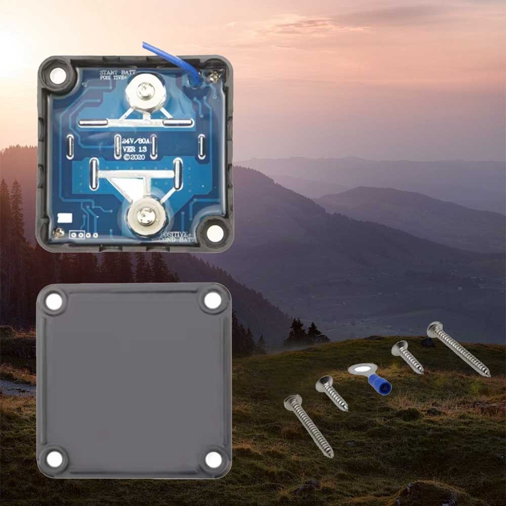 OSWELL Charger Battery Relay Isolator Auto Manual IP67 VSR 12V 140A with Digital Voltmeter for Boat RV Camper Yacht