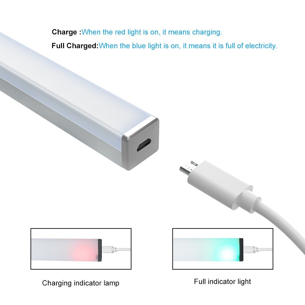 Battery Usb Rechargeable Led Strip Under Cabinet Magnetic Wall Night Light Cordless Motion Sensor Emergency Exit Closet Light