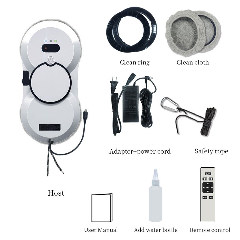 2800pa Glass Cleaning Dual 35ML Auto Water Spray Vacuum Window Cleaning Robot