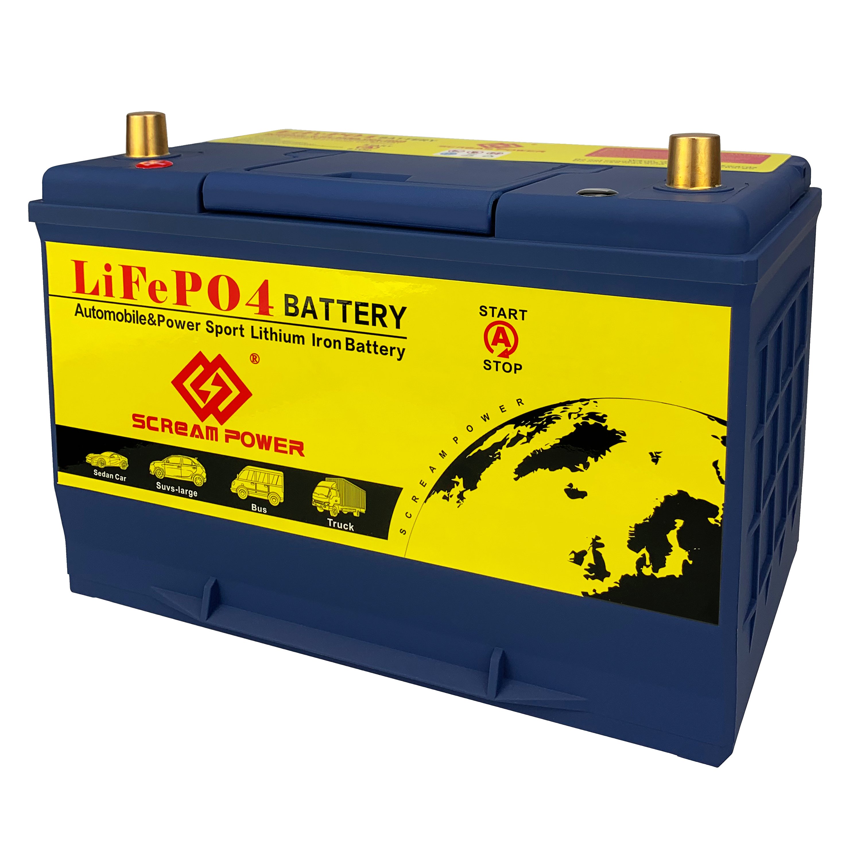 12V 1600CCA LiFePo4 Automotive Car Battery Auto Battery LiFePO4 Lithium Phosphate Ion Battery