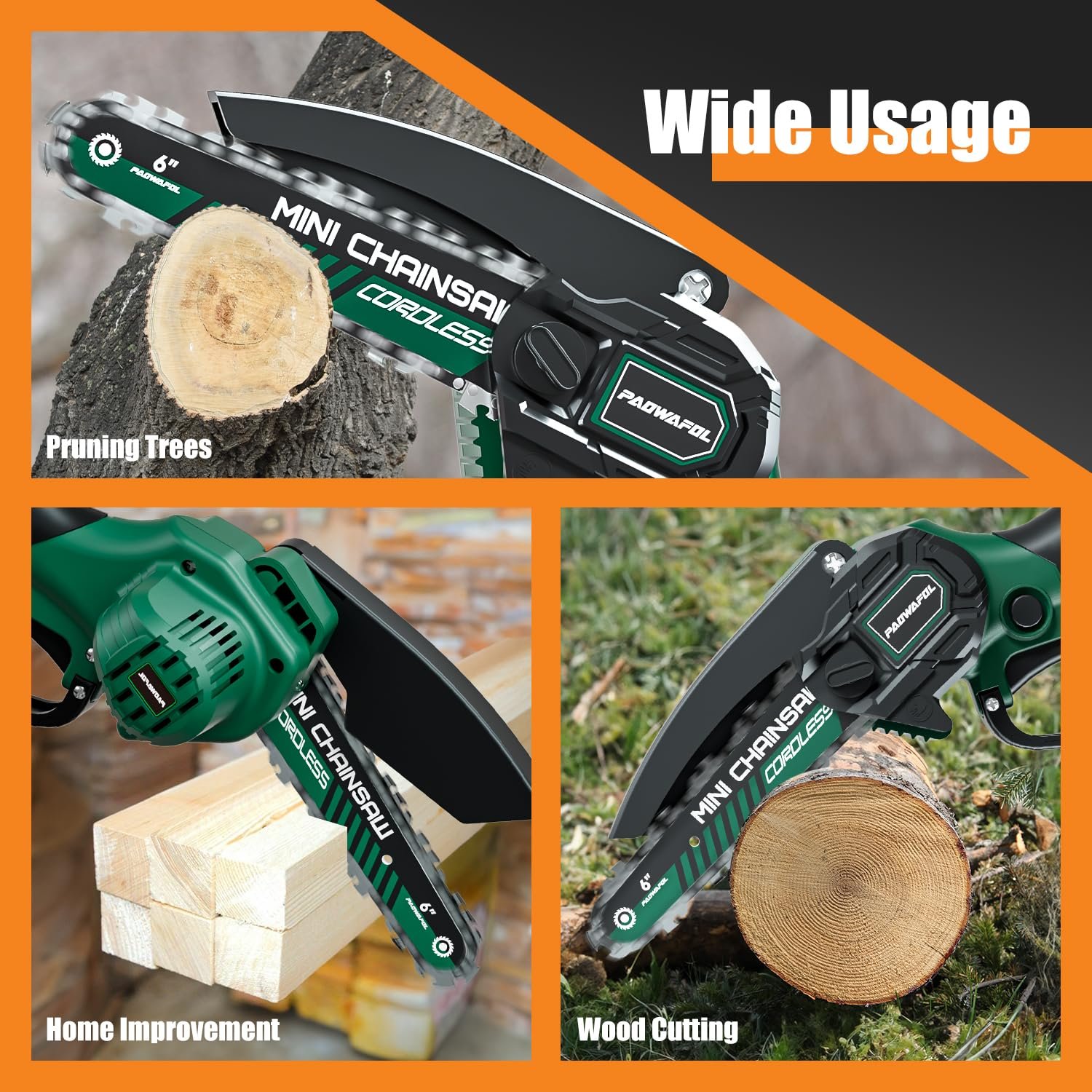 Brushless Portable DIY Wireless Mini Chainsaw Electric Battery Machine Cordless Battery Chain Saw for Wood Cutting