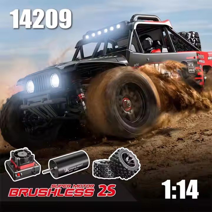 MJX Hyper Go14209 Rc Car Vehicle Metal Chassis Usb Charge Remote Control Car 1/14 Scale 7.4V 3000mah 25C