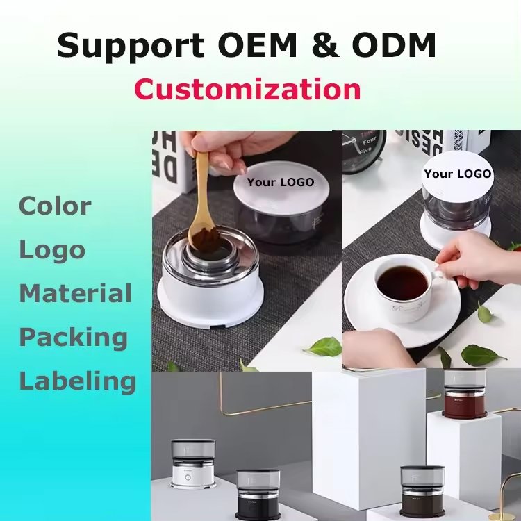 Portable Mini Auto Espresso Maker Electric Coffee Machine with Glass Cup for Travel Car Outdoor Hotel Use Plastic Housing