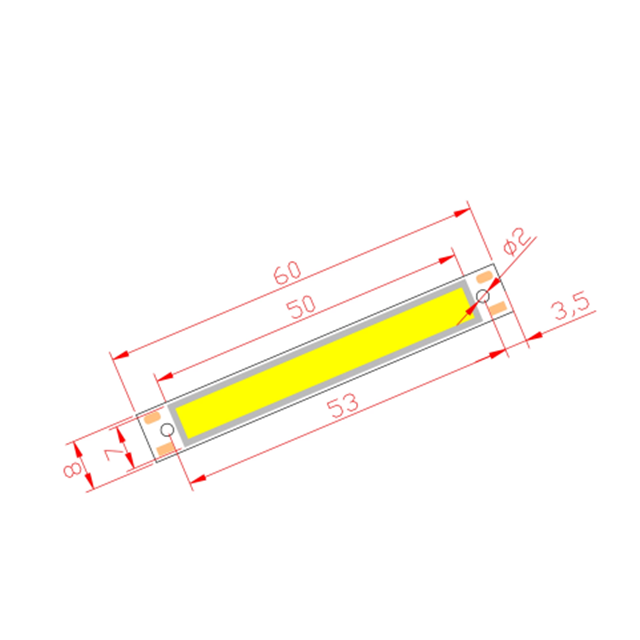 High Lumen 3w 3.7V Battery LED Light 5V USB Power Bank Supply 60*9mm White LED Chip COB Strip for LED Work Light