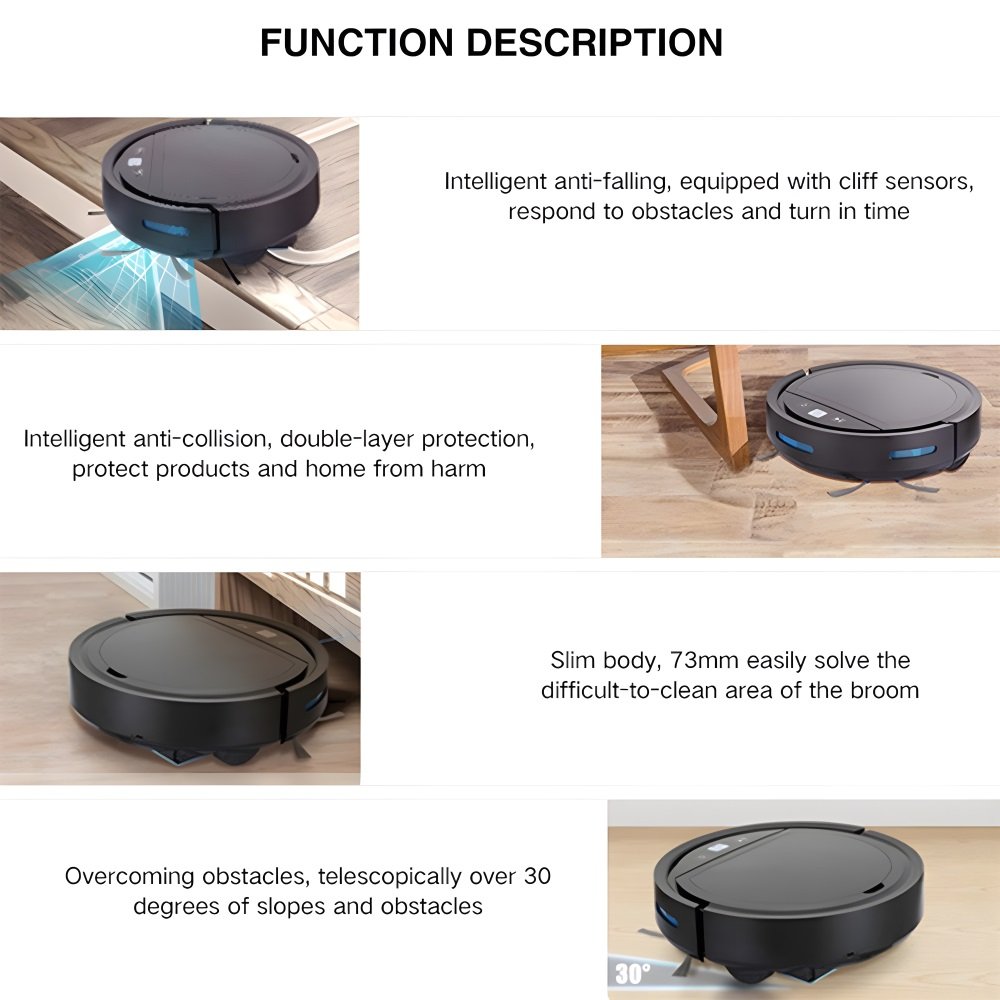 3 in 1 Smart Automatic Self Charging Electric Robot Vacuum Cleaner With Mop Sweep Function Tuya for Home House Floor Wet and Dry