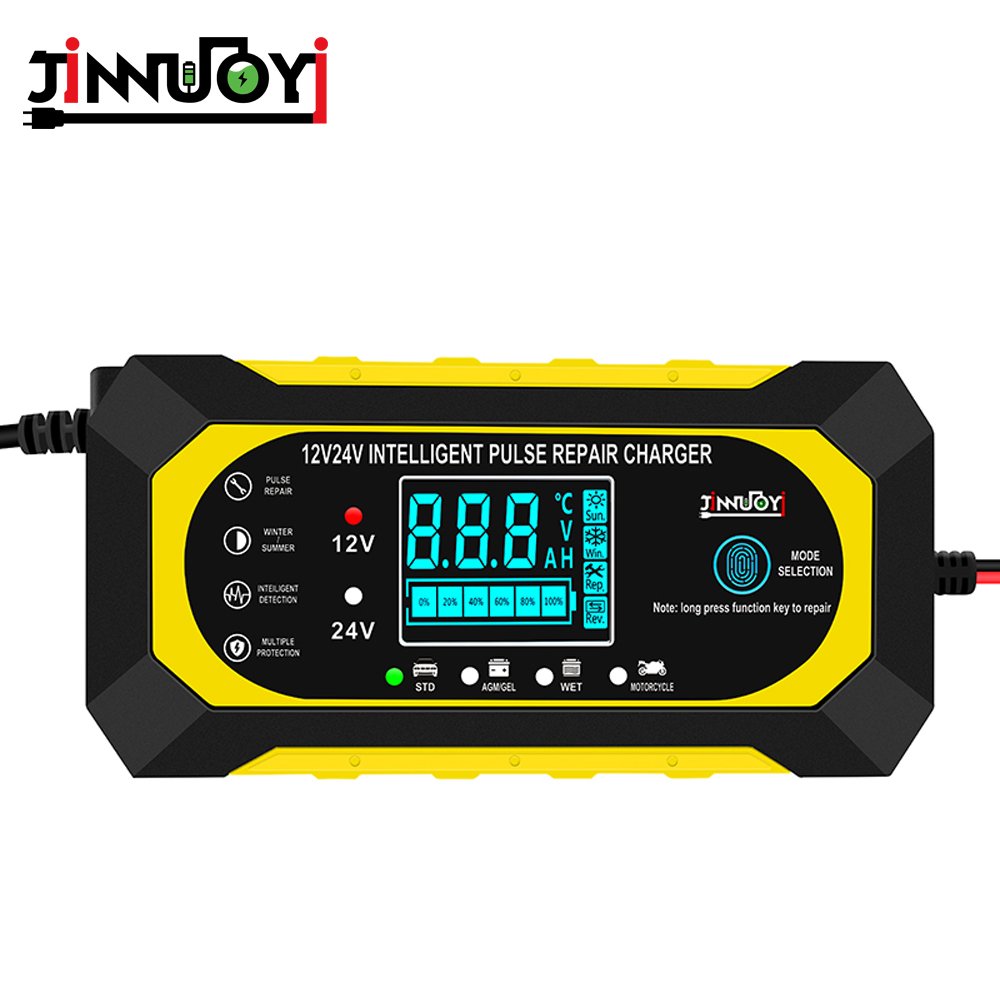 JINNUOYI 12/24V Automatic Identification Battery Trickle Repair Charging Charger Car Motorcycle Multi-protection Battery Charger