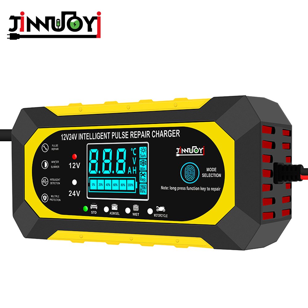 JINNUOYI 12/24V Automatic Identification Battery Trickle Repair Charging Charger Car Motorcycle Multi-protection Battery Charger