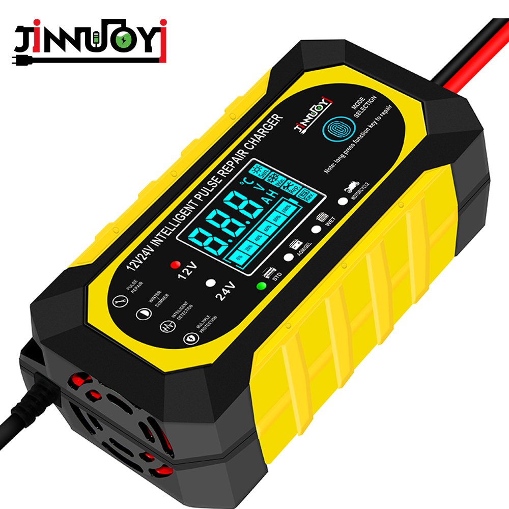 JINNUOYI 12/24V Automatic Identification Battery Trickle Repair Charging Charger Car Motorcycle Multi-protection Battery Charger