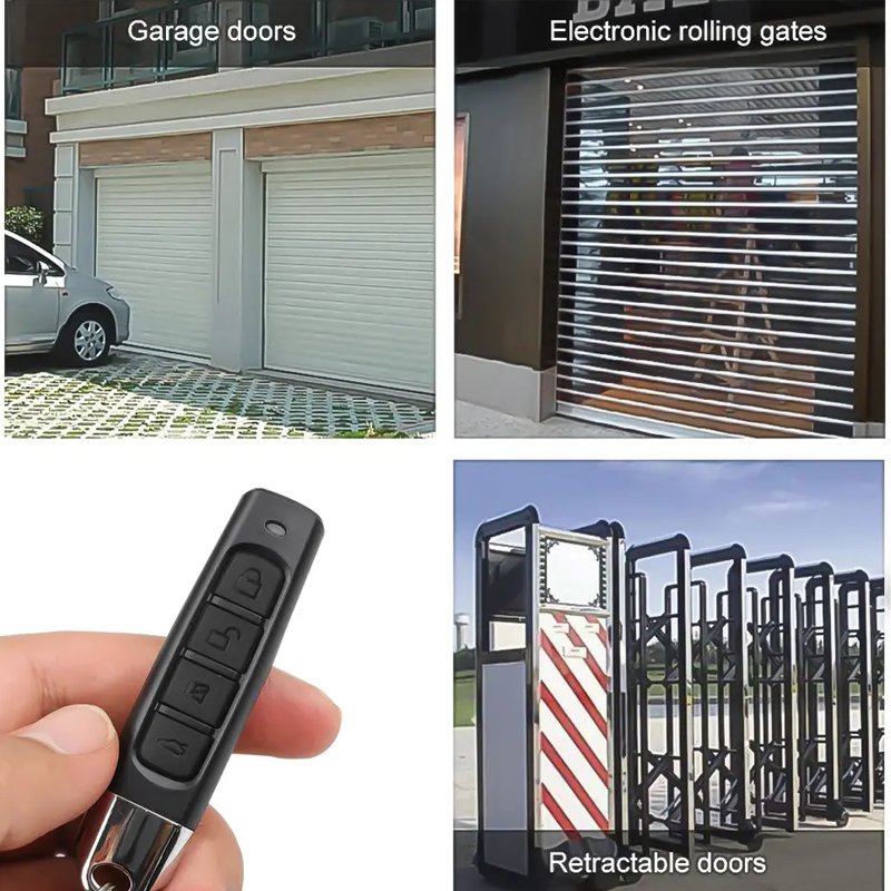 433MHz Auto Pair Duplicator Remote 4 Buttons Garage Gate Door Wireless Remote Control with Key Ring