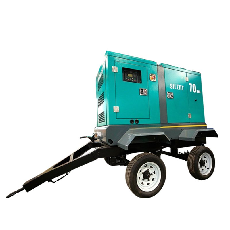 8KW 50KW 20kVA 70kVA IP23 Protection Standard Single Bearing Brushless Self Excited Trailer Type Silent Diesel Generator 50/60Hz