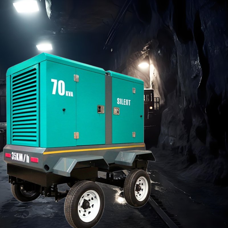 8KW 50KW 20kVA 70kVA IP23 Protection Standard Single Bearing Brushless Self Excited Trailer Type Silent Diesel Generator 50/60Hz