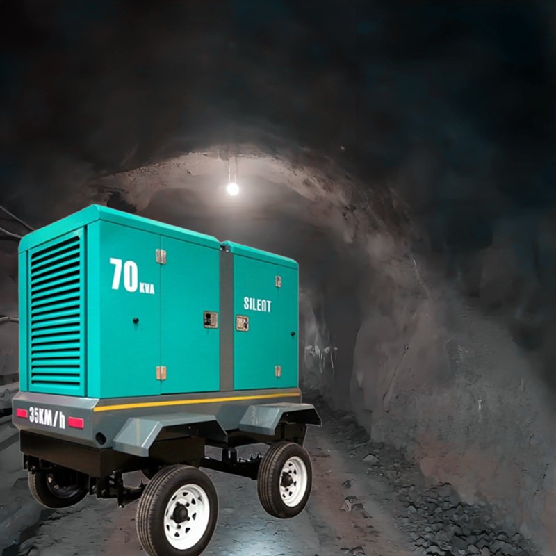 8KW 50KW 20kVA 70kVA IP23 Protection Standard Single Bearing Brushless Self Excited Trailer Type Silent Diesel Generator 50/60Hz
