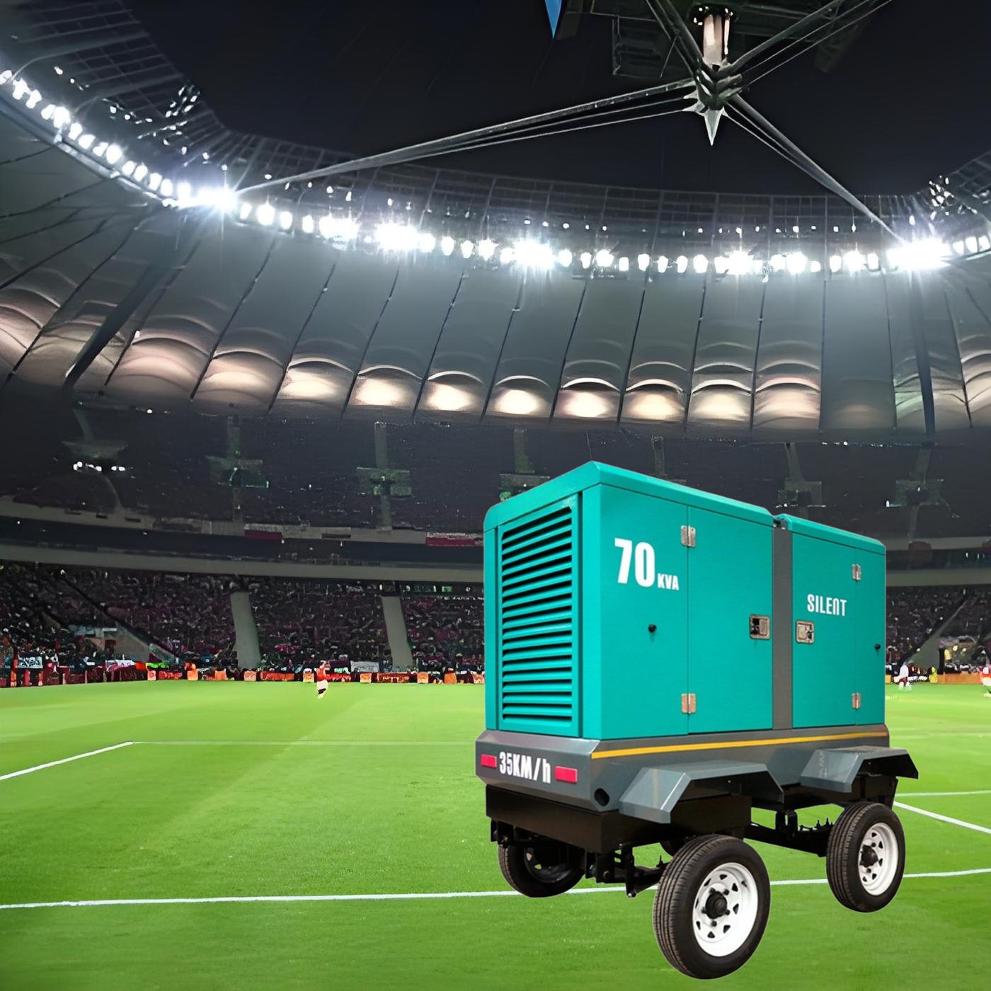 8KW 50KW 20kVA 70kVA IP23 Protection Standard Single Bearing Brushless Self Excited Trailer Type Silent Diesel Generator 50/60Hz