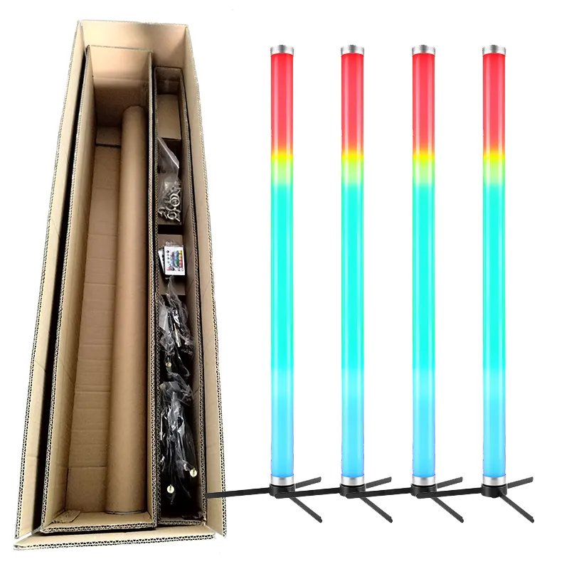 Stage Effect Lights Waterproof Battery LED Tube Light 128*0.25W RGBW with Wireless+Remote+DMX Control for DJ Wedding