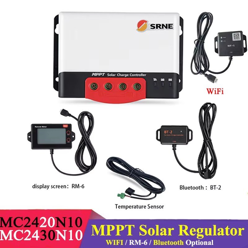 MPPT MC Series 20A 30A 40A 50A Battery Regulator Charger 12v24v Auto Max Solar Input 100VDC for Solar off Grid System Use