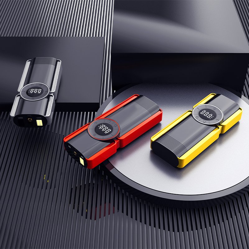 High Quality 8000mAh 12V Phone Charging Power Bank Car Jump Starter With Car Tyre air Pump