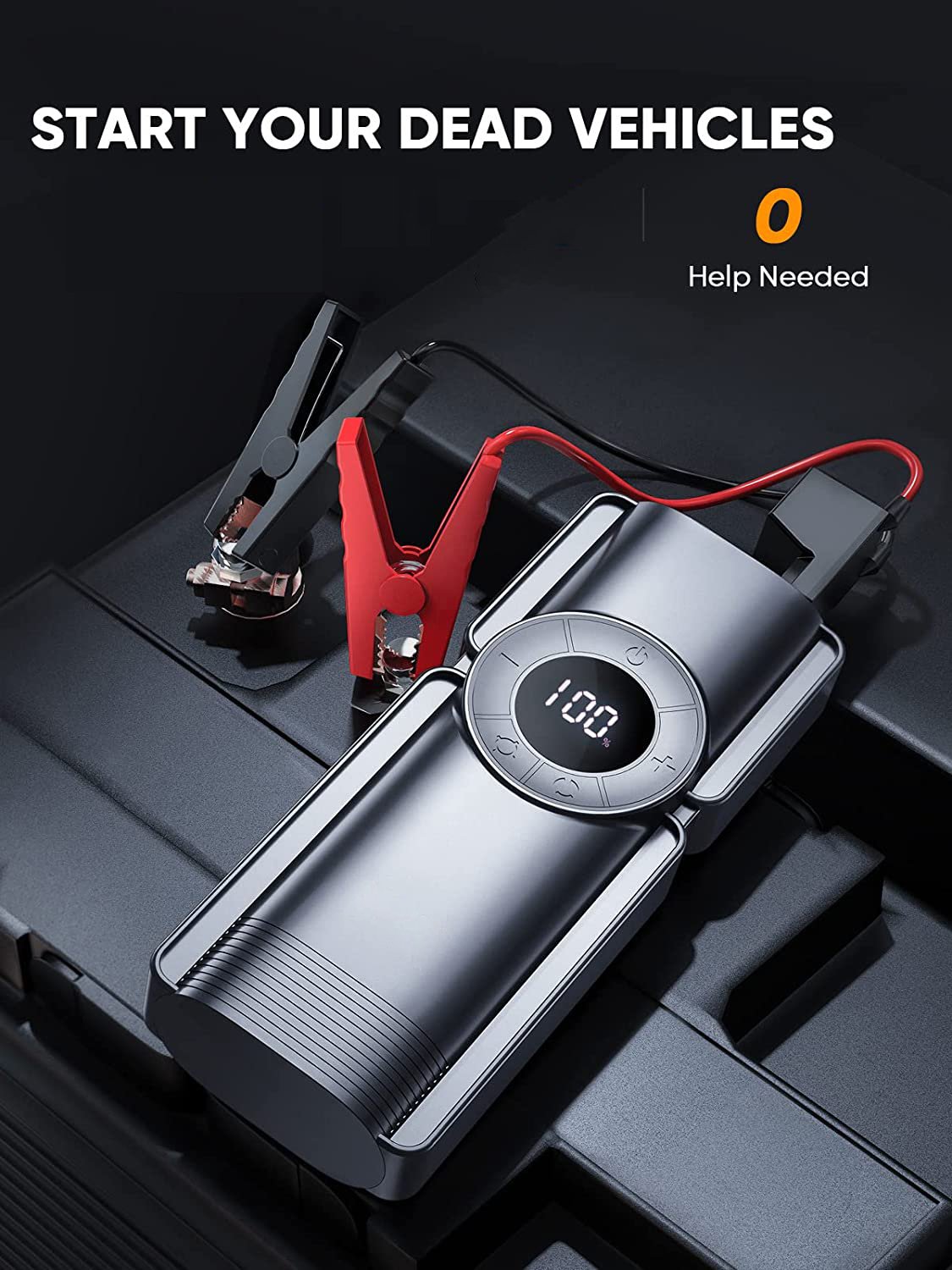 High Quality 8000mAh 12V Phone Charging Power Bank Car Jump Starter With Car Tyre air Pump