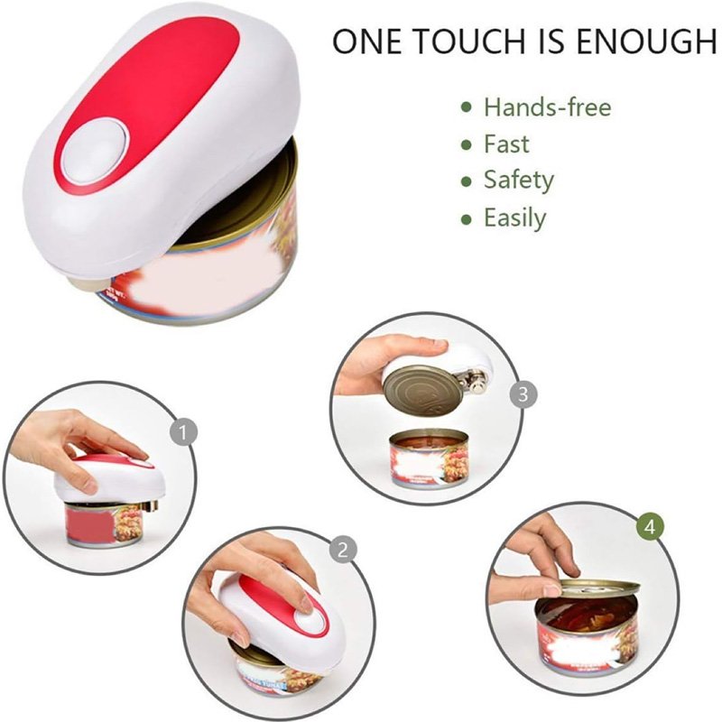 Custom Logo Kitchen Gadgets Tools Jar Opener One-Touch Bar Use Smooth Edge Tin Opener Auto Electric Can Opener for Seniors