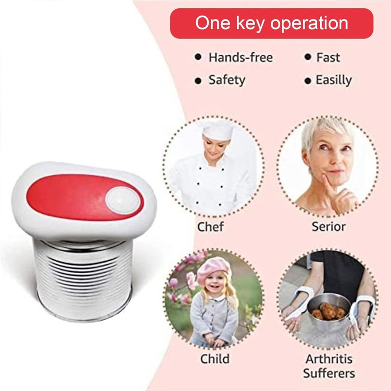 Custom Logo Kitchen Gadgets Tools Jar Opener One-Touch Bar Use Smooth Edge Tin Opener Auto Electric Can Opener for Seniors