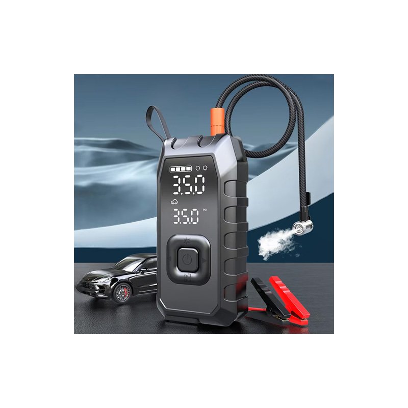 1000a Peak Current Profesional Car Jump Starter Portable Mobile Motor Vehicle Multi Function Auto Powerbank With Air Compressor