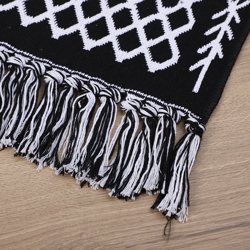 Wholesale Price Muslim Prayer Mat Prayer Mat Muslim Prayer Rug Tilla Print Black and White Alternating Woven Rugs