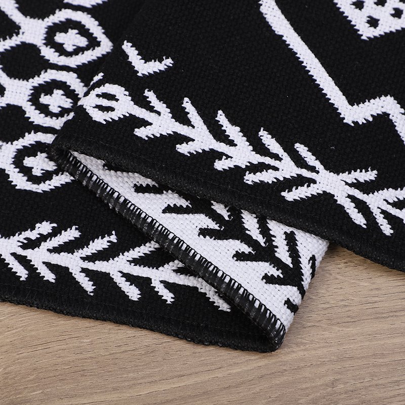 Wholesale Price Muslim Prayer Mat Prayer Mat Muslim Prayer Rug Tilla Print Black and White Alternating Woven Rugs
