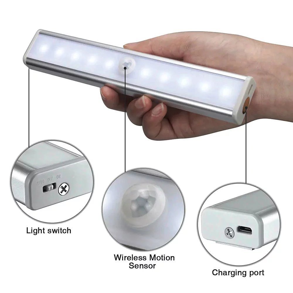 Cabinet Lighting 10 Led Motion Sensor Aluminum Closet Boot Trunk Light infared induction auto sensor