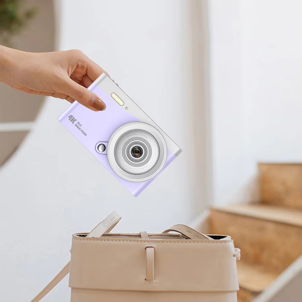 4K Kids Digital Camera Auto Focus Students Pocket Camera 16X Zoom HD Photography Travel Selfie Camera 2.8 Inch IPS Screen