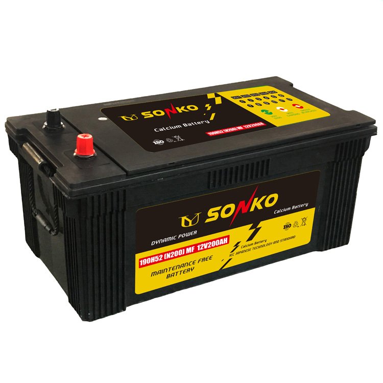 SONKO Heavy Duty Car Auto Battery High Quality Standard 12V 200AH N200-MF MF Car Battery
