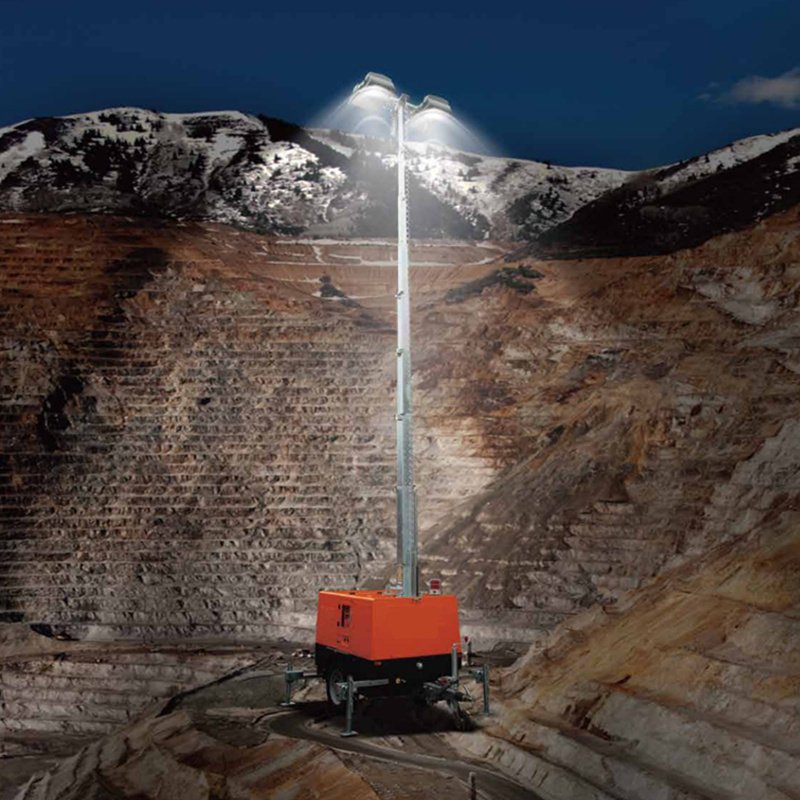 Silent LED/Metal Halide Lighting Tower Rental Easy Operation 2.99kW/3.5kW Powerful Hydraulic Lifting System Low Noise 50/60hz