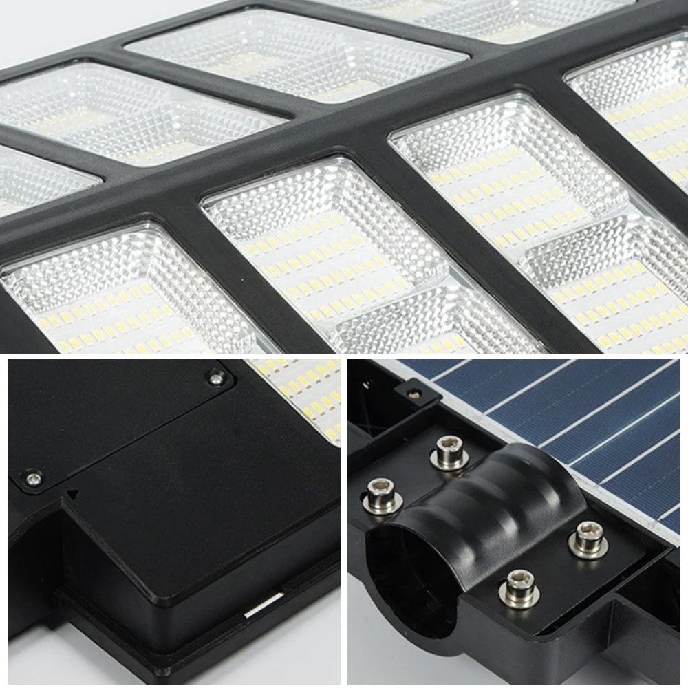6000W LED Integrated Solar Street Light with PIR Motion Sensor 300W-C Battery Power Panel Lights Wall Mounted