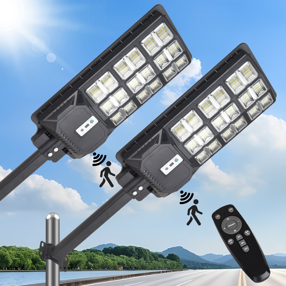 Solar Street Light 500w1000w2000w Motion Sensor Street Road Basketball Court Home Cantilever Courtyard Light