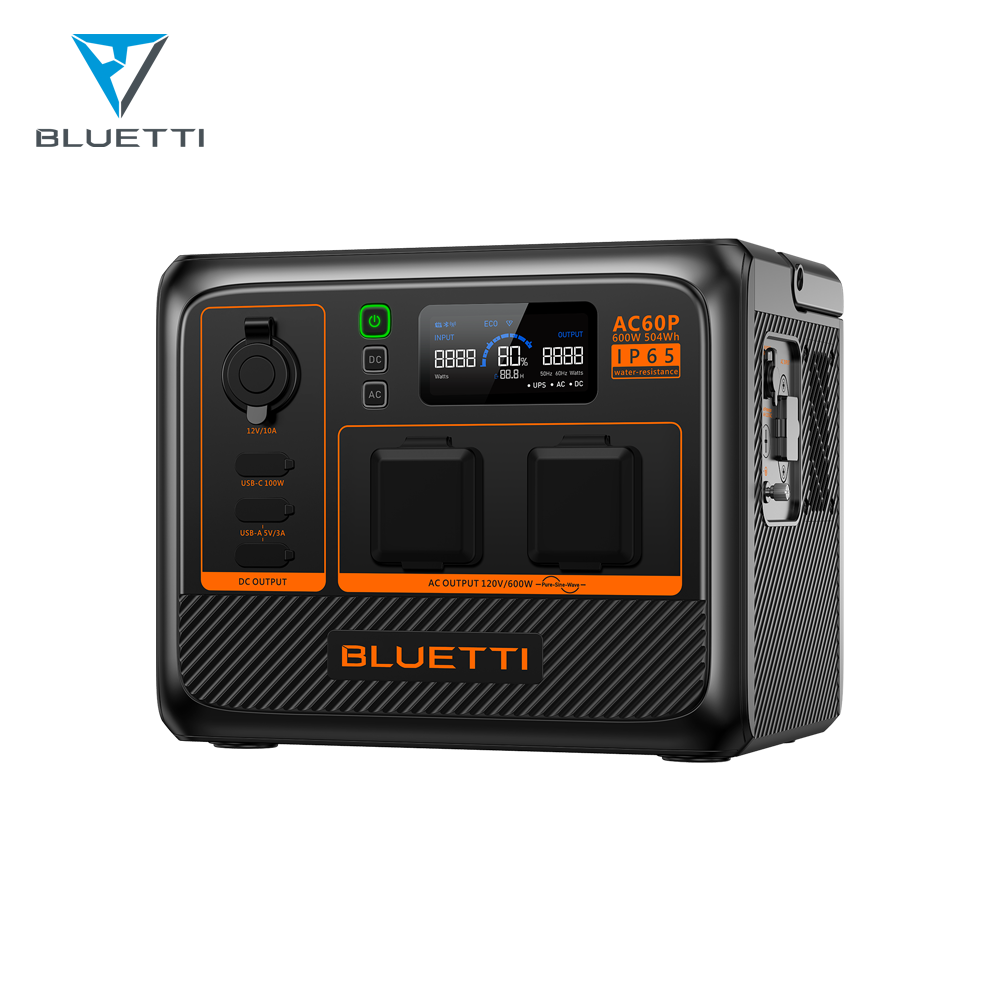 Bluetti AC60P Lifepo4 Battery Charging Alternator Power Station Charging Station for Home Outdoors With Solar