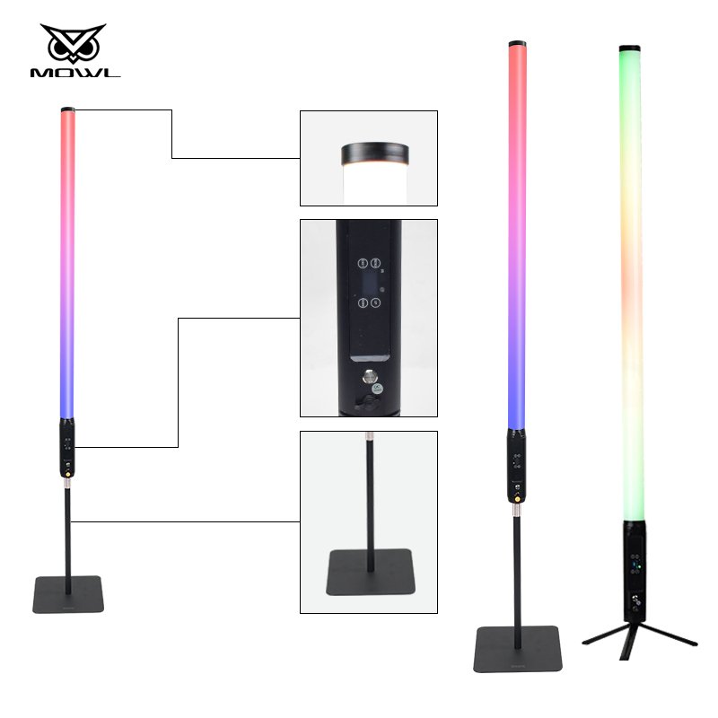 Flight Case 8 Pack Waterproof Wireless 360 Outdoor DMX RGB Battery LED Pixel Tube Lights with Telescopic Pole Base