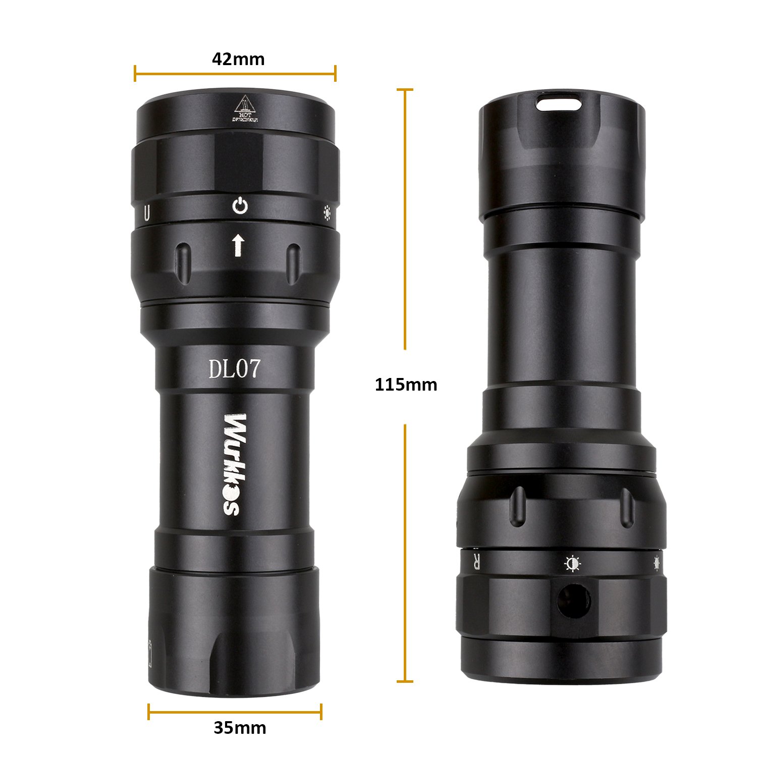 Diving Photography Equipment DL07 USB Rechargeable Underwater Waterproof Led Torch Scuba Dive Light, Led Diving Flashlight