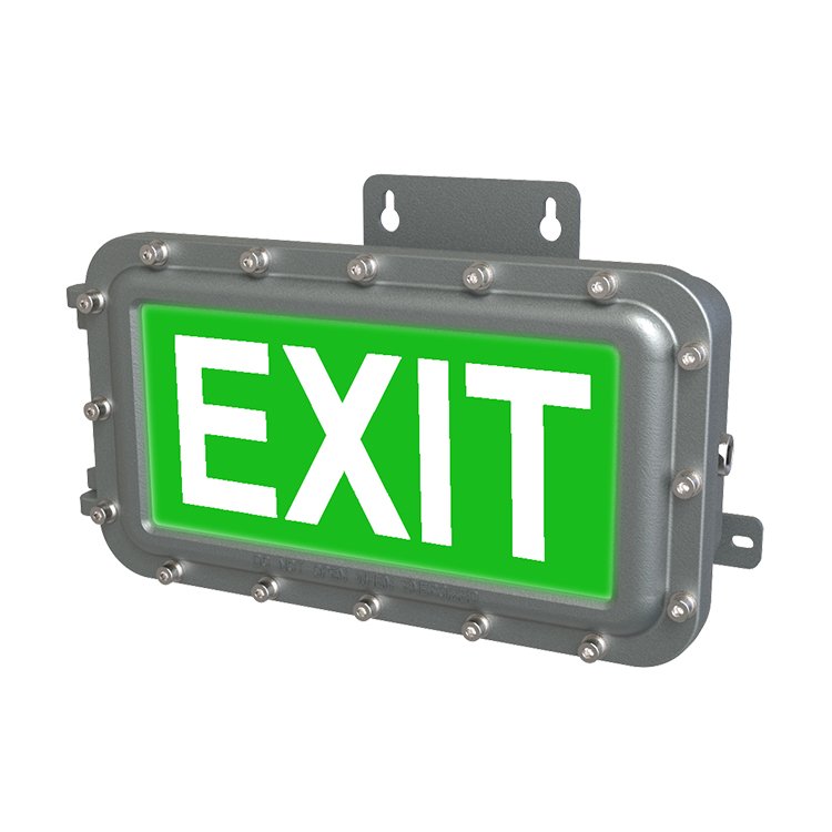 Factory Price Explosion Proof Emergency Luminaire Lithium Battery Fire Exit Green Letters Emergency EXIT Light IECEx ATEX