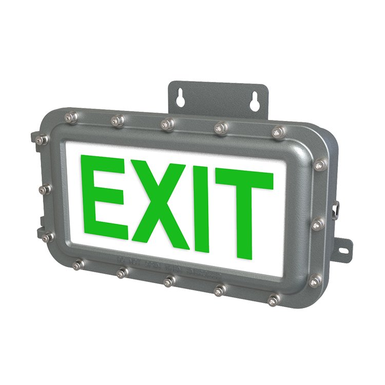 Factory Price Explosion Proof Emergency Luminaire Lithium Battery Fire Exit Green Letters Emergency EXIT Light IECEx ATEX