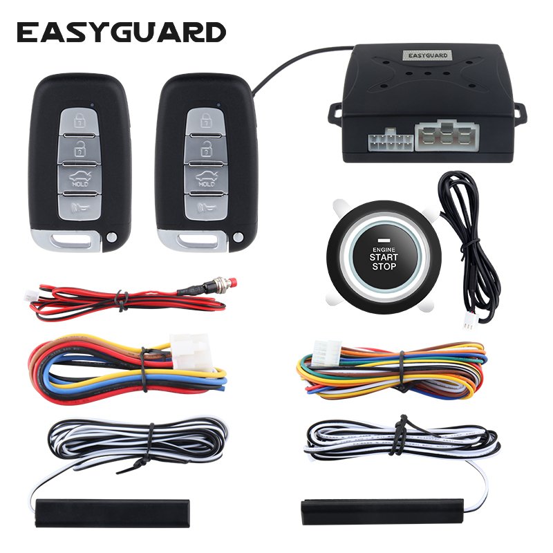 Pke Keyless Entry Auto Start Alarm Smart Engine Start Stop Push Button Start System Keyless Entry Remote Trunk Release
